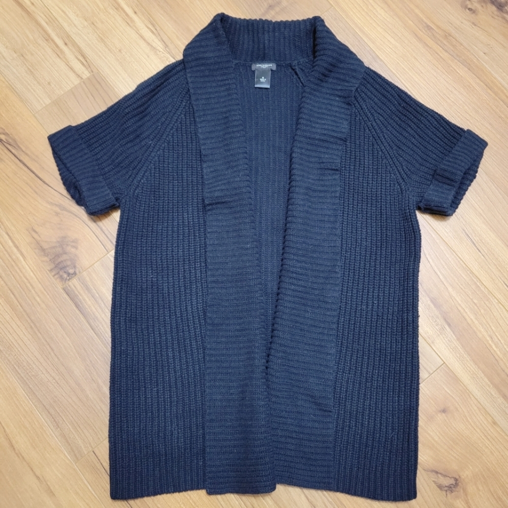 Ann Taylor Navy Blue Short-sleeved Cardigan Women's Size Medium